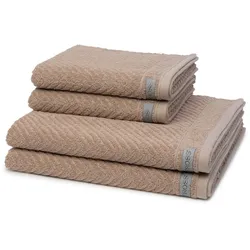 ROSS Smart Handtuch-Set (4-teilig) Nougat Hellbraun 