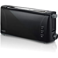 HAEGER Dark Sun 1000W Multifunktions-Toaster mit Steckplätzen, 6 Positionen und Fach Schwarz