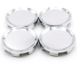 RhinoTuning 4 Stück Satz 64mm Nabendeckel OD 64mm ID 60mm Radkappen Radnabendeckel Nabenabdeckung (Chrom)