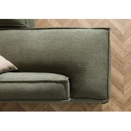 Massivmoebel24 Ecksofa inkl. Hocker 195x220x79 Polyester grün RAVENNA