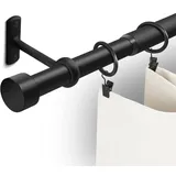 2,5 cm Gardinenstangen für Fenster, 81,3 bis 426,7 cm lang, schwarz, rustikales Gardinenstangen-Set, modernes Design, Vorhangstangen mit Halterungen, Raumteiler, für drinnen und draußen
