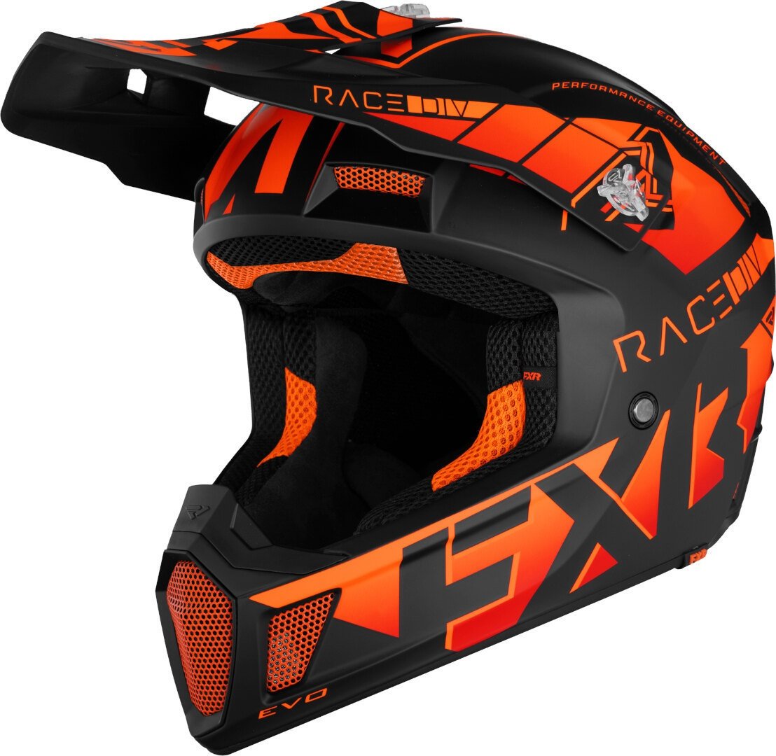 FXR Clutch Evo 2023 Sneeuwscooter Helm, zwart-oranje, S Voorman