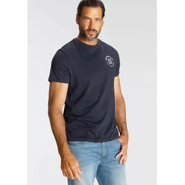 H.I.S. T-Shirt H.I.S, Herren, Gr. 3XL (64/66), bunt (bordeaux, navy, beige), Single Jersey, Obermaterial: 100% Baumwolle, bedruckt, schmal, Rundhals, gerader Abschluss, Shirts T-Shirt, schmal geschnitten, bedrucktes Design, aus 100% Baumwolle, Topseller