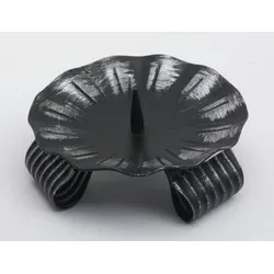 Taufkerzenhalter Dreifuß Schwarz gelackt aus Eisen mit Dorn Ø 11 cm für Taufkerzen