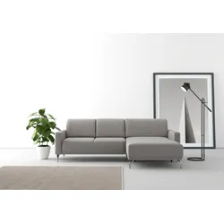 Ecksofa SIT & MORE "Bailando L-Form", grau, B:251cm H:84cm T:163cm, Sofas, wahlweise mit Kopfteilverstellung und Vorziehsitz, motorisch