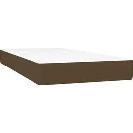 vidaXL Boxspringbett mit Matratze Dunkelbraun 90x200 cm Stoff