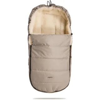 my junior® ThermoWool 2in1 Fußsack 100% Schurwolle, reflektierend, wasserabweisend (Naptime Latte)