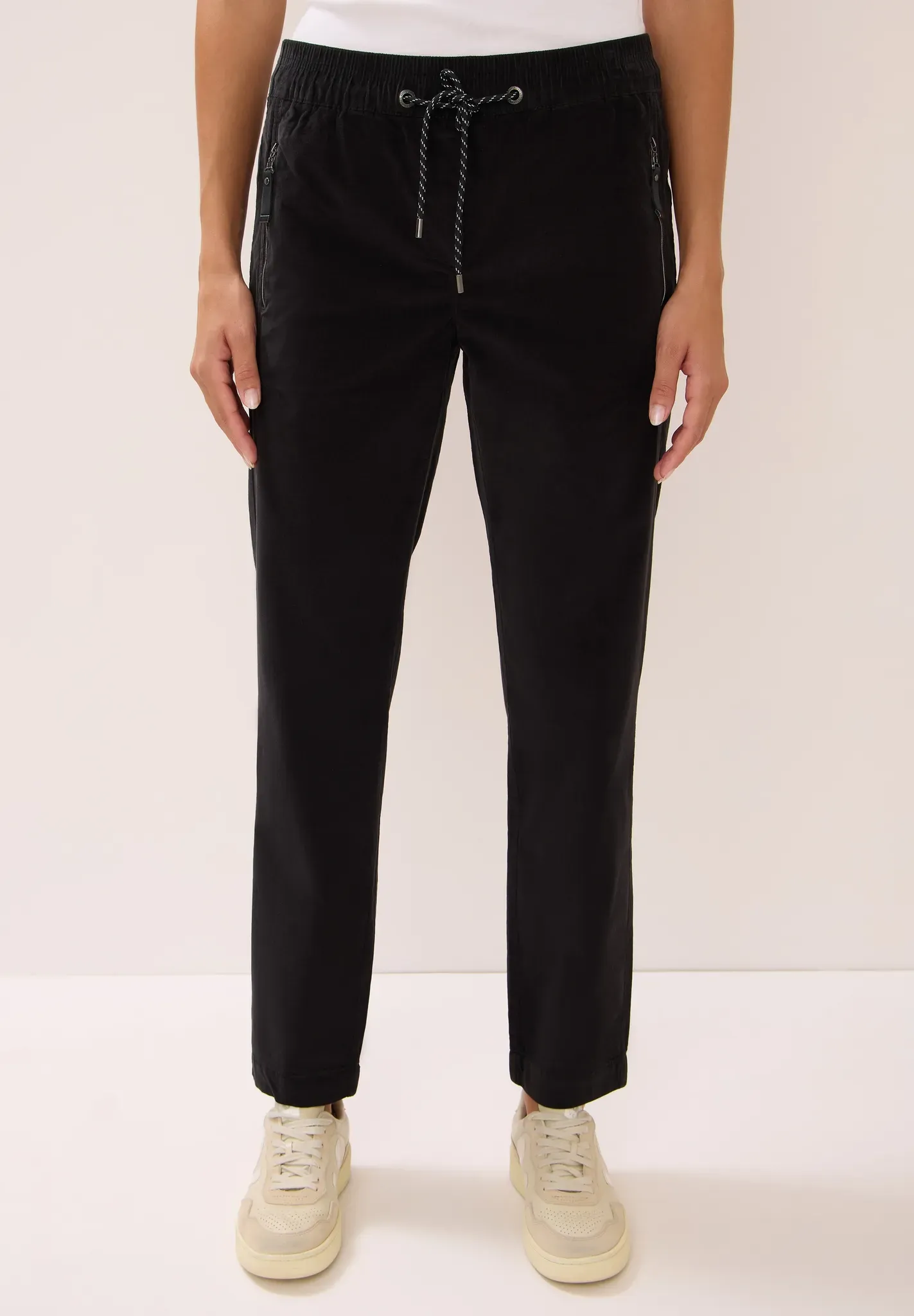 Cordhose CECIL, Damen, Gr. XL, Länge 28, schwarz (carbon grau), Cord, 98% Baumwolle, 2% Elasthan, unifarben, comfort fit normal, Hosen Cordhose, Middle Waist