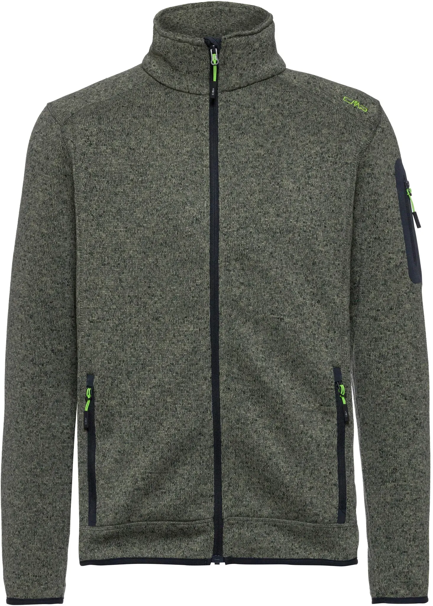 CMP Strickfleece Herren in sage-nero, Größe 58 - grün