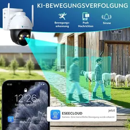 LuVision 4G LTE PTZ Solar Überwachungskamera 4MP Weiß