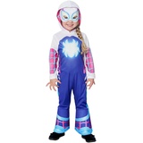 Rubies Ghost Spider Glow in Dark Preschool Kostüm für Mädchen, Jumpsuit, Stiefelüberzug und Maske, offizielles Marvel-Kostüm für Karneval, Weihnachten, Geburtstag, Party und Halloween.