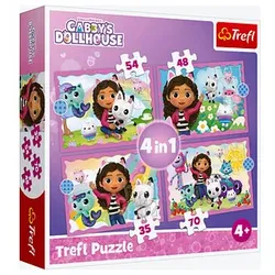 Trefl Gaby's Dollhouse 4 in 1 Puzzle, 1x 35 Teile, 1x 48 Teile, 1x 54 Teile, 1x 70 Teile  5900511346206 Trefl