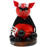 Dekohelden24 Holz Räucherfigur Teufel, rot/schwarz, L/B/H: 9,5 x 10 x cm.