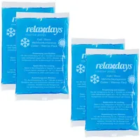 Relaxdays Kühlpads, 4er Set, Kalt-Warm-Kompressen, 9 x 15 cm,