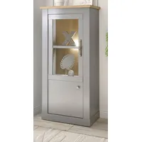 Furn.design Vitrine Rideau in grau und Eiche Artisan 68