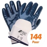 Nitras Nitril-Handschuhe Nitrilhandschuhe 03430, Beschichtung Handschuhe - VPE 144 Paar (Spar-Set) blau 11