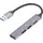Renkforce RF-6855462 USB-Hub 4 Port USB-A USB 3.2 Gen2 10 GBit/s mit Aluminiumgehäuse Grau RF-USBH-200