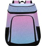 Glitzernder rosa blauer Glitzer-Kühlrucksack für Damen und Herren, Picknick, isolierte Kühltaschen, große Kapazität, Lunch-Rucksack für Arbeit, Schule, Angeln, Wandern, Camping, Park, Strand