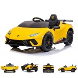 Chipolino Kinder Elektroauto Lamborghini Huracan, Fernbedienung, Musikfunktion gelb Monster