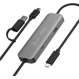 j5create Wormhole Switch Crosslink USB-C Hub Msd Ns Perp (USB-C, 2 Ports), Dockingstation + USB Hub, Grau