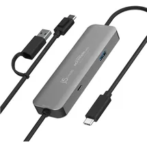 j5create Wormhole Switch Crosslink USB-C Hub Msd Ns Perp (USB-C, 2 Ports), Dockingstation + USB Hub, Grau