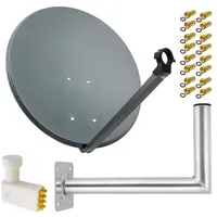 PremiumX SAT Anlage 80cm Satellitenantenne Anthrazit Satellitenschüssel Octo LNB