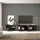 SKRAUT HOME Lowboard 309x61x35 cm Schwarz Eiche Holzwerkstoff