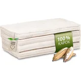 Vitabo Klappmatratze mit Kapok - 90x200x8cm - Faltmatratze, Gästematratze faltbar, Campingmatratze Camper Van, Baumwollbezug (Creme)