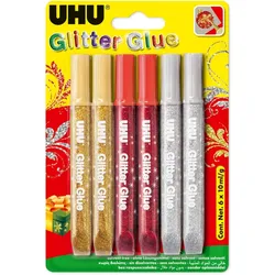 UHU Glitzerkleber Young Creativ Glitter Glue Original VE= 6x10ml (3 Farben)