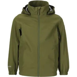 Outdoorjacke ZIGZAG "Orkan", Kinder, Gr. 104, grün (dunkelgrün), 100% Polyester, unifarben, sportlich, ohne Ausschnitt, Jacken, mit 10.000 mm Wassersäule