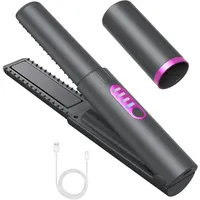 Kabelloser 2-in-1-haarglätter Mit Integriertem Mini-lockenstab Für Unterwegs Schnelles Aufheizen Für Glattes Und Glänzendes Haar.
