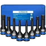 VORXEON 1/2" Drive Torx Schlagschrauber Nüsse Satz 8PCS Torx Bit Steckschlüssel Satz T30 T40 T45 T50 T55 T60 T70 T80 S2 Mit Aufbewahrungsbox Für Torx Schrauben