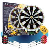 Best Sporting Elektronische Dartscheibe Nation, Windsor oder Bristol – 21 Spiele mit 65 Varianten, kabellos – Set inkl. 6 Pfeile & 8 Ersatzspitzen – Für bis zu 8 Spieler (Nation, 44 x 38,5 x 3)