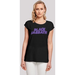 F4NT4STIC T-Shirt Black Sabbath Heavy Metal Band Wavy Logo Black Print schwarz L