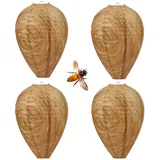 lomdung 4 Stück Wespenspray, Wespenfalle, Wespenspray Extra Stark, Künstliches Wespennest, Wespenschreck, für Haus und Garten im Freien Abschreckung, Vertreiben Fernhalten Bienen