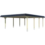 SKANHOLZ Doppelcarport Wendland 6,30 x 8,79 m weiß mit Aluminiumdach inkl. Pfostenanker