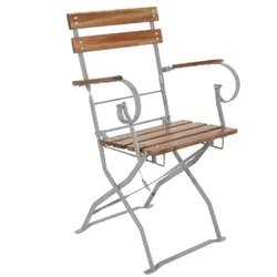 Lex Biergarten-Set Sitzgruppe Biergartenmöbel Armlehne Stuhl Tisch 120x70 5tlg.