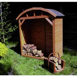 Promadino Kaminholzschrank Teterow 163 x 78 x 181 cm honigbraun