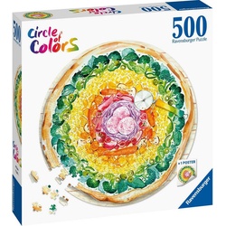 Ravensburger Puzzle 500 Teile Puzzle rund Circle of Colors Pizza 17347, 500 Puzzleteile