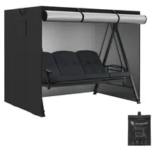 Barberpub M MCombo Hollywoodschaukel Abdeckung 2-3 Sitzer, Abdeckplane Wasserdicht & UV-Beständig für Gartenschaukel 8003 8007, Reißfeste Schutzhülle 4001 (Oxford, Schwarz)