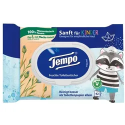 Tempo Feuchtes Toilettenpapier »Sanft für Kinder« 42 Blatt weiß
