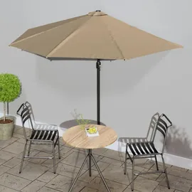 furnicato Balkon-Sonnenschirm 300 x 155 cm Taupe