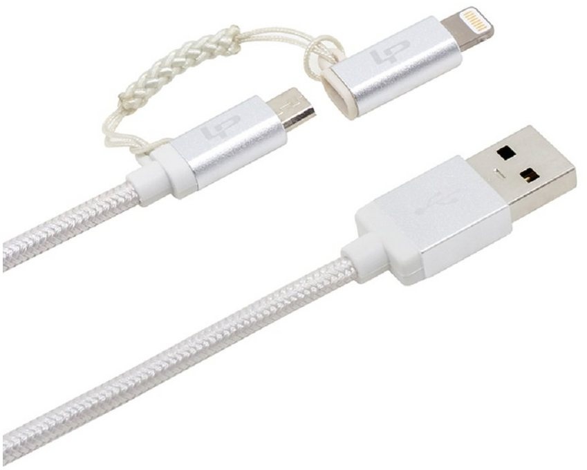 Onestyle 2in1 Daten-Ladekabel Lieferumfang: 2 Stück Smartphone-Kabel, Datenkabel Lightning und Micro-USB silberfarben