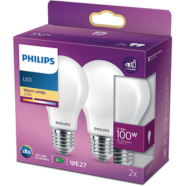 Philips Classic LED Birne E27 10.5-100W/827, 2er-Pack (929002026457)