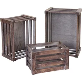 MCW Holzkiste MCW-C56 3er-Set braun