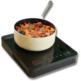 Basilico® Induktionskochfeld 2000W, Induktionskochplatte mit 10 Leistungsstufen, Induktion Herdplatte mit Timer, Warmhaltefunktion & LED-Anzeige, schnelles Aufheizen (60-240°C) und leicht zu reinigen
