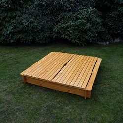 PROMADINO Sandkasten »Tessa«, BxL: 140 cm x 140 cm, Kiefernholz honigbraun