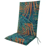 Doppler Sitzauflage Living  (Hochlehner, L x B x H: 119 x 48 x 6 cm, Türkis/Orange)