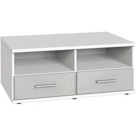 CARRYHOME Tv-Element, Grau, Weiß, Kunststoff, Betonoptik, 2 Schubladen, 92x38x58 cm, Made in Germany, Wohnzimmer, TV Möbel, TV-Elemente