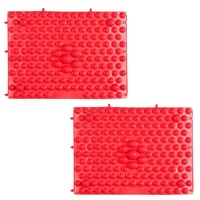 Healifty Das Geschenk Badezimmermatte Fußmassagegerät 2 Stücke Fußmassage Akupressurmatte Fußreflexzonenmassage Walking Toe Massage Pad Matte Rutschfeste Matte (Rot) Akupressur-